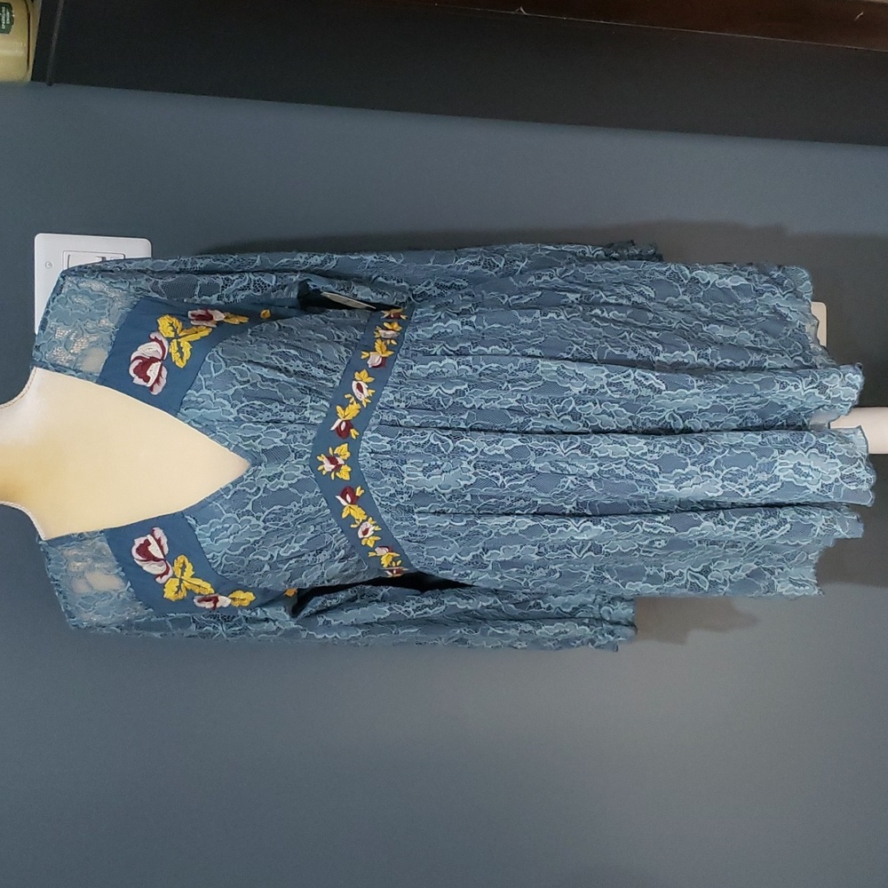 NWT Anthropologie Mi Ami Lace Embroidered Long Sleeve Boho Dress Size XL